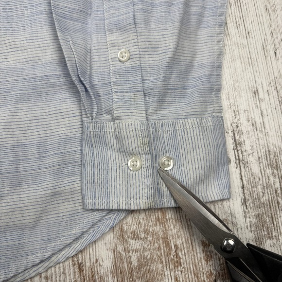 Tommy Bahama Island Zone Linen Striped Long Sleeve Button Down Shirt Sz XL - Picture 8 of 9